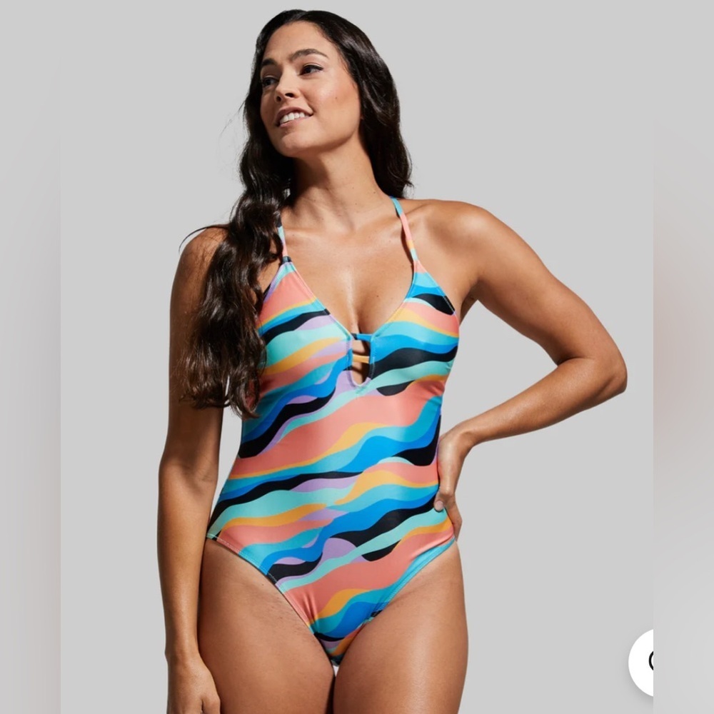 Born Primitive Colorful Striped Swimsuit Size L
